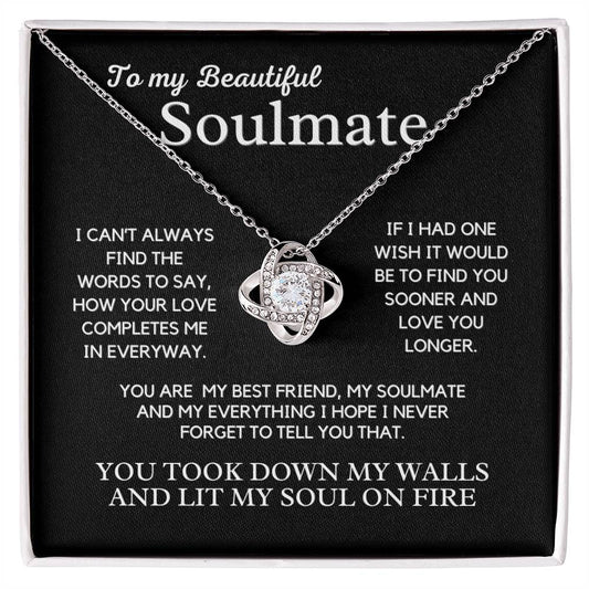 You Are My Best Friend, My Soulmate, Love Knot Necklace