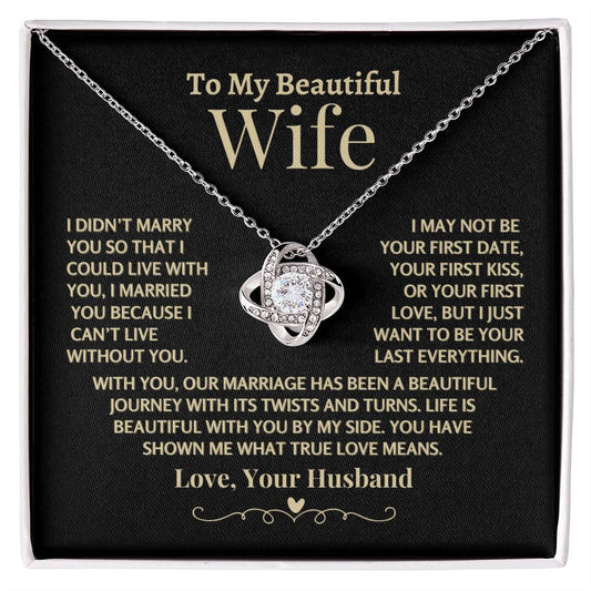 Love Knot Necklace, I Can't Live Without You