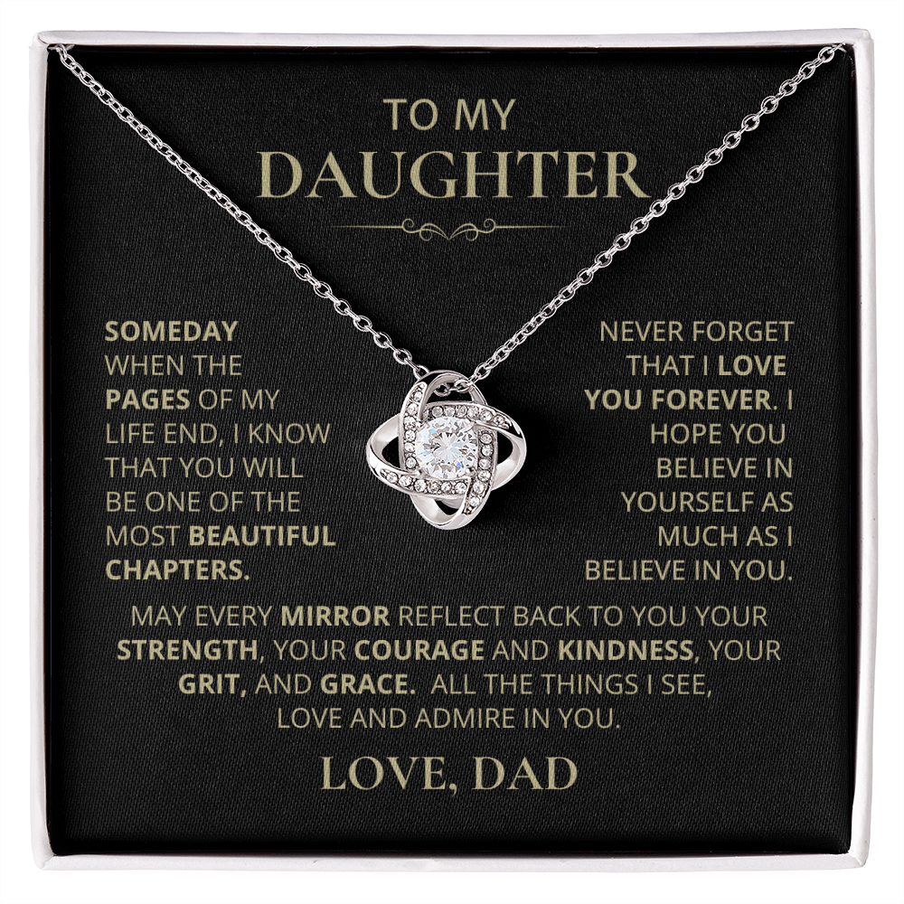 To My Daughter, Love Knot Necklace