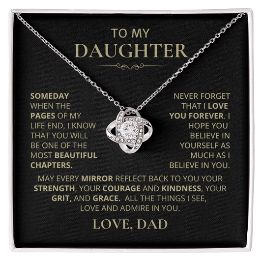 To My Daughter, Love Knot Necklace