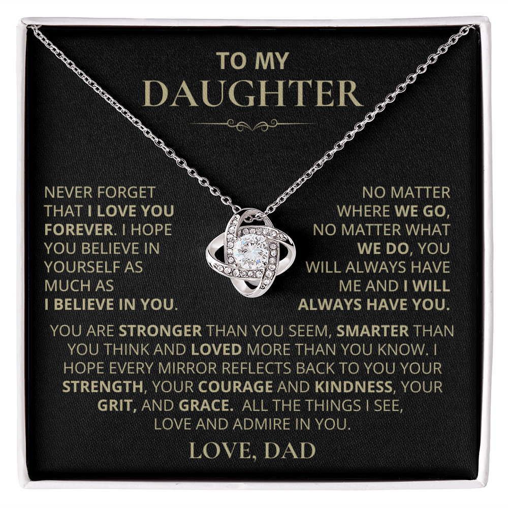 To My Daughter, Love Knot Necklace
