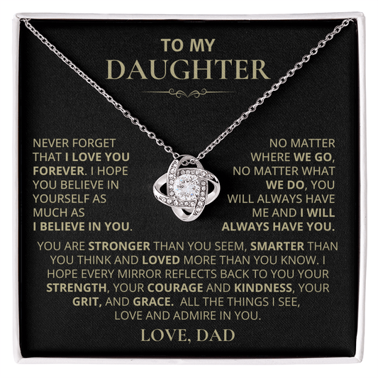 To My Daughter, Love Knot Necklace