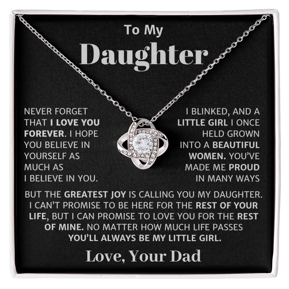 To My Daughter, Love Knot Necklace