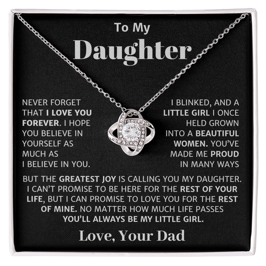 To My Daughter, Love Knot Necklace