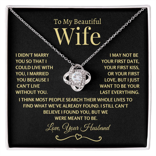 To My Beautiful Wife, Love Knot Necklace