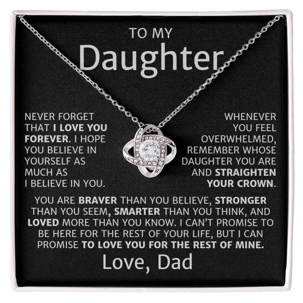 To My Daughter, Love Knot Necklace