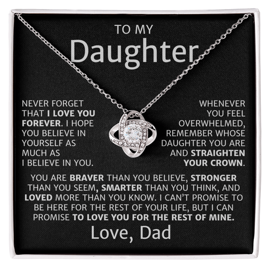 To My Daughter, Love Knot Necklace