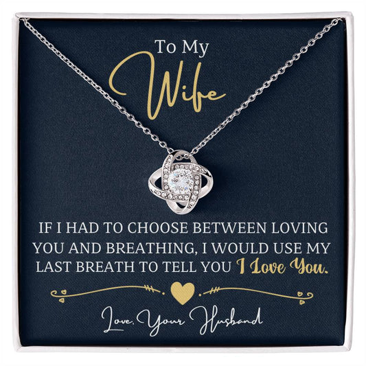 Love Knot Necklace, With I Love You Message Card