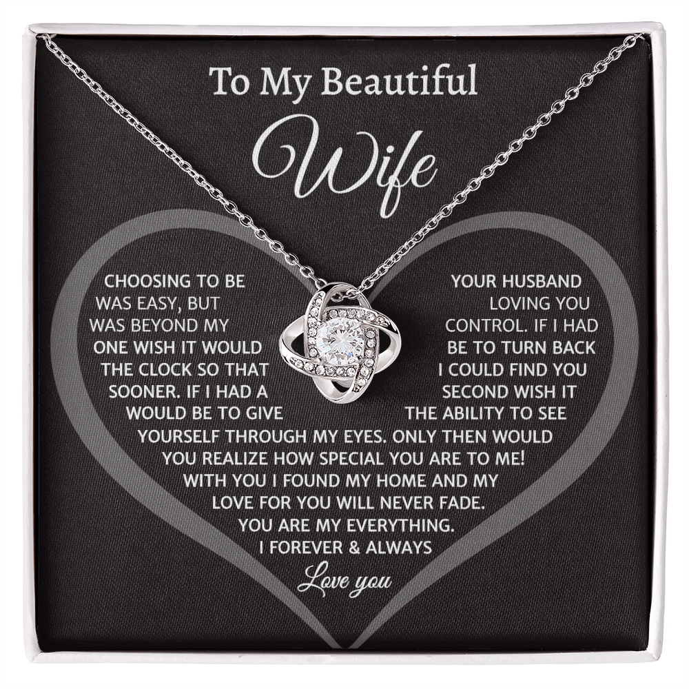 To My Beautiful Wife, Love Knot Necklace
