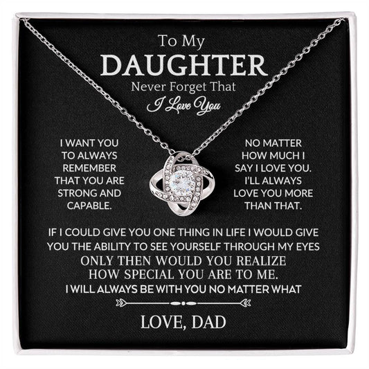Love Knot Necklace, Never Forget That I Love You