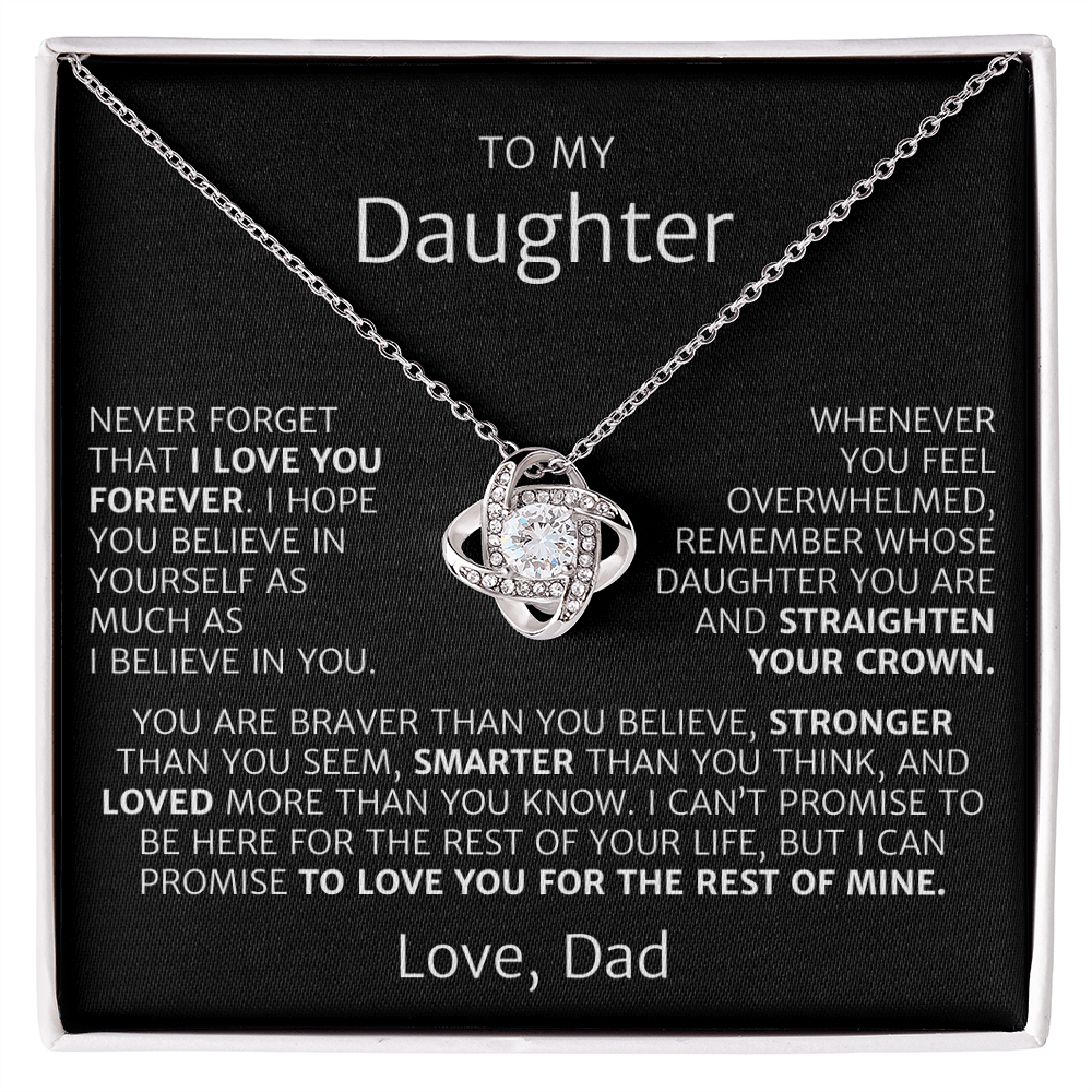 To My Daughter, Love Knot Necklace