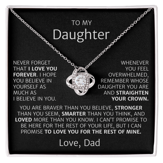 To My Daughter, Love Knot Necklace