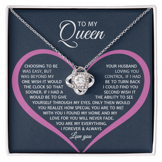 To My Queen, Love Knot Necklace