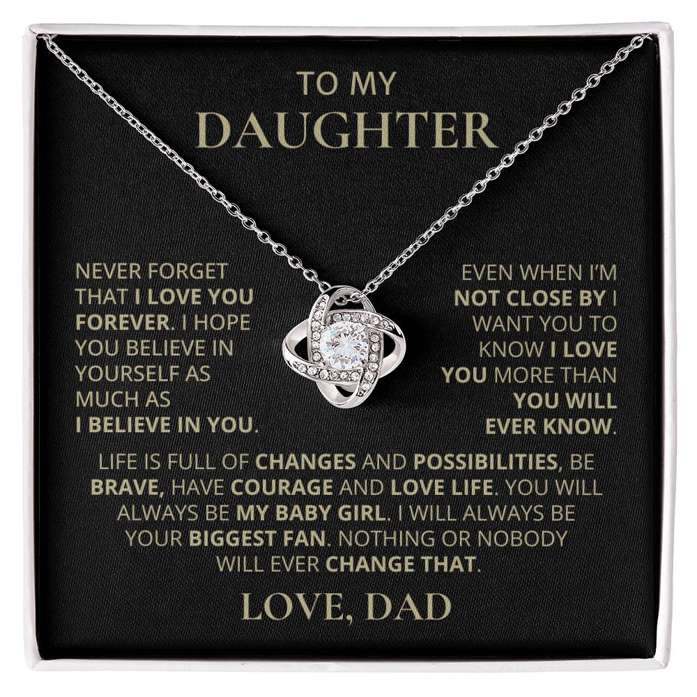 To My Daughter, Love Knot Necklace