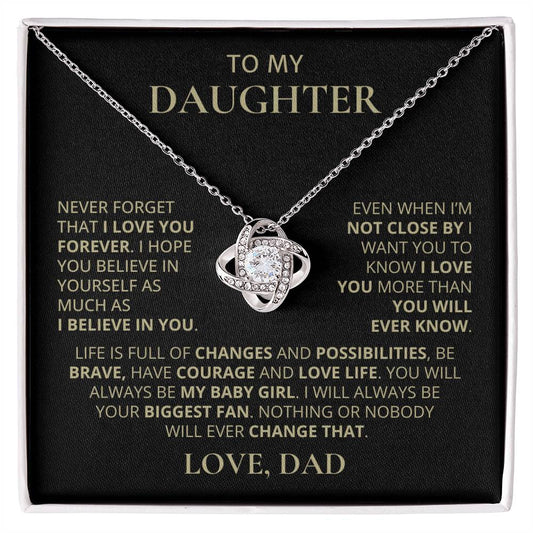 To My Daughter, Love Knot Necklace