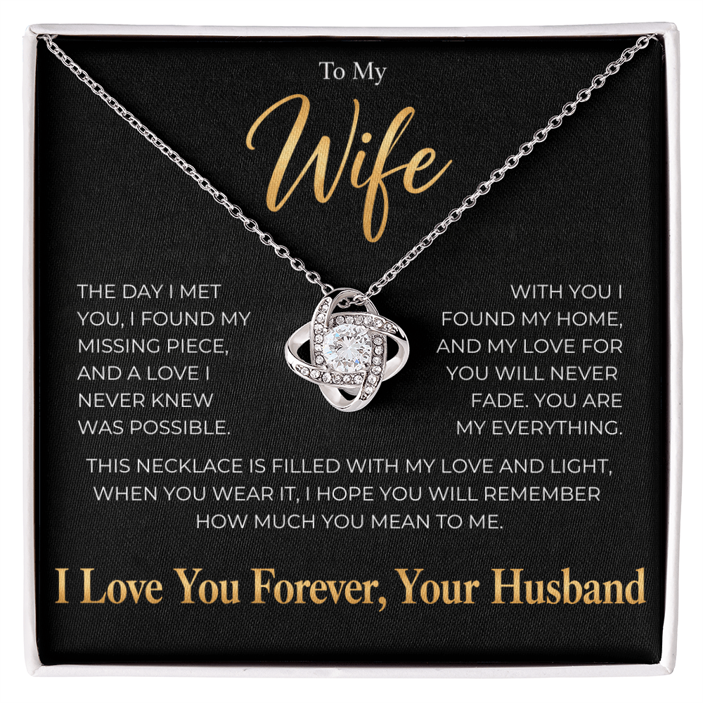 To My Wife, Love Knot Necklace