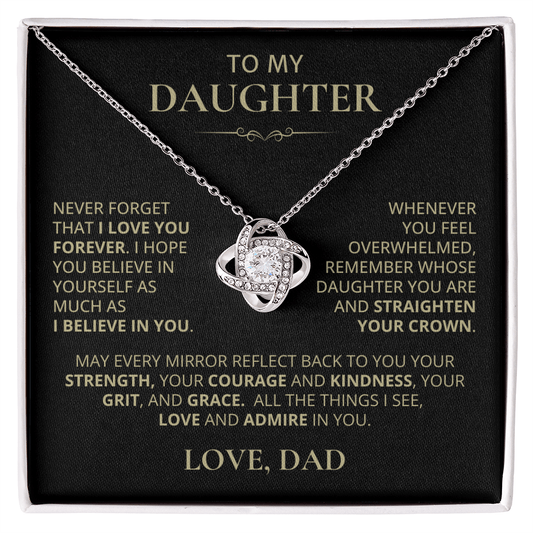To My Daughter, Love Knot Necklace