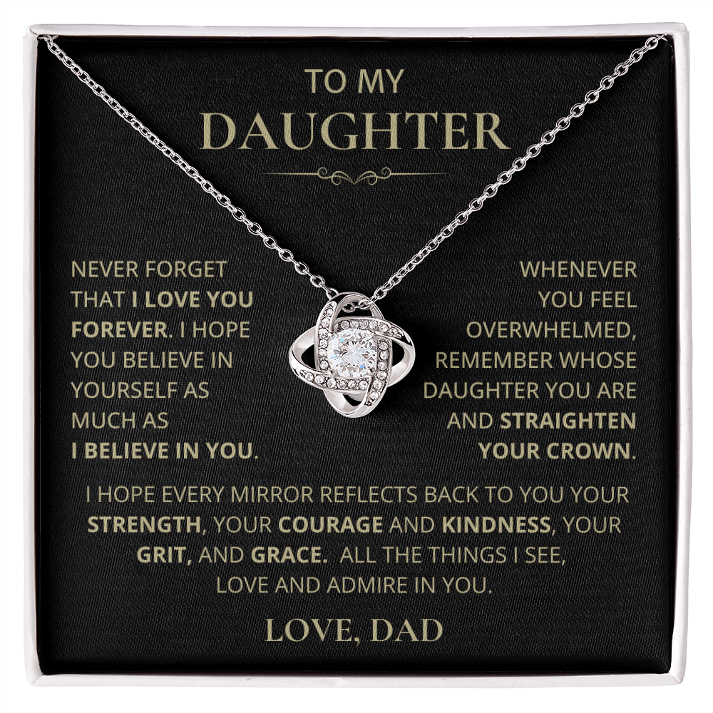 To My Daughter, Love Knot Necklace