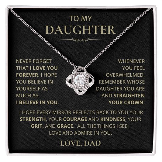 To My Daughter, Love Knot Necklace