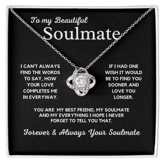 You Are My Best Friend, My Soulmate, Love Knot Necklace