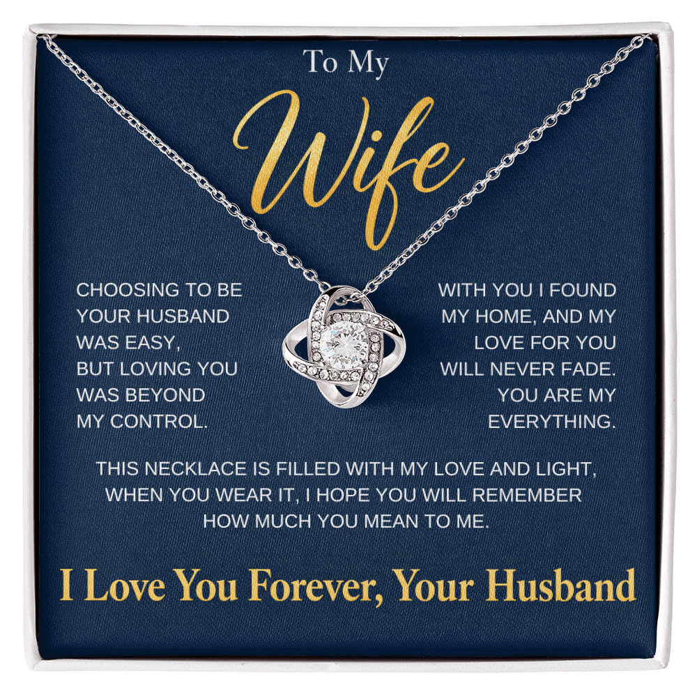 To My Wife, Love Knot Necklace
