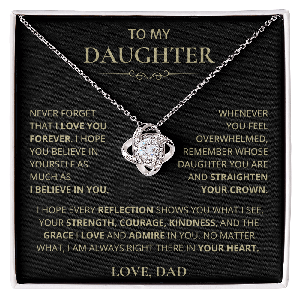 To My Daughter, Love Knot Necklace