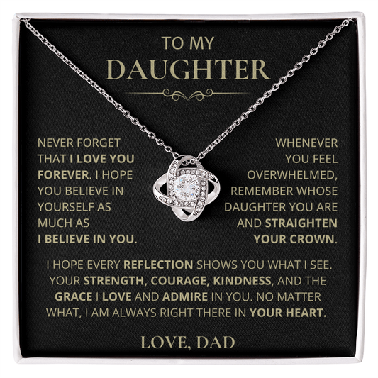 To My Daughter, Love Knot Necklace