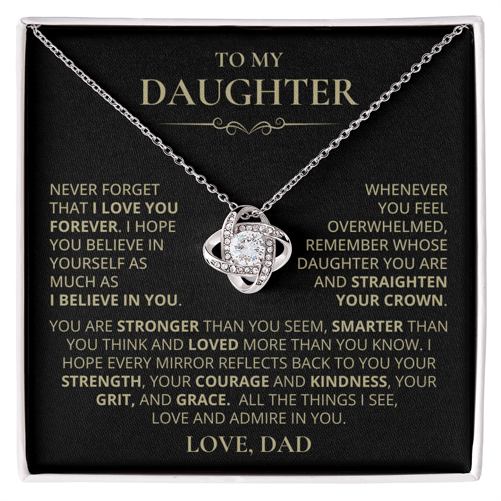 To My Daughter, Love Knot Necklace