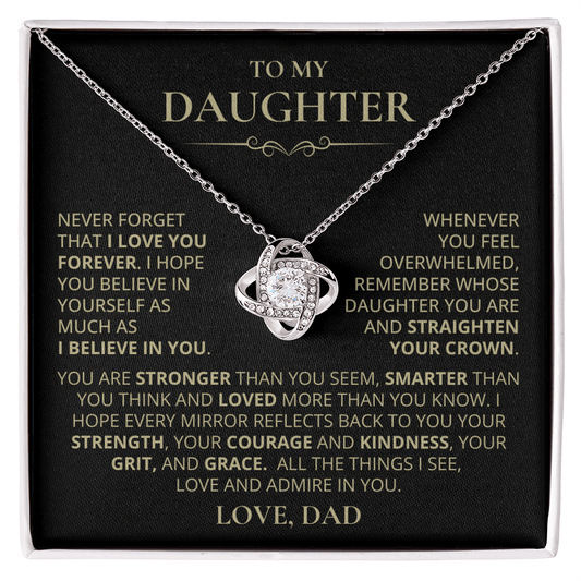 To My Daughter, Love Knot Necklace