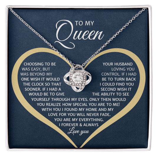 To My Queen, Love Knot Necklace