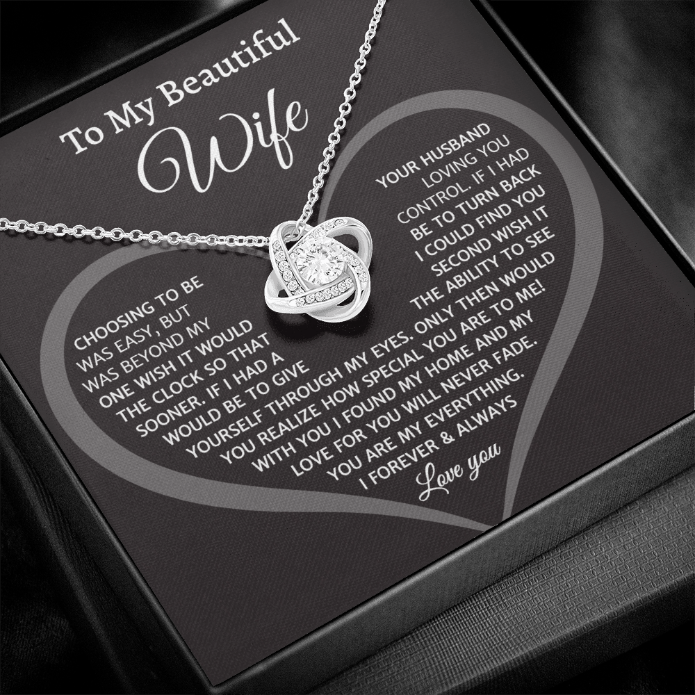 To My Beautiful Wife, Love Knot Necklace