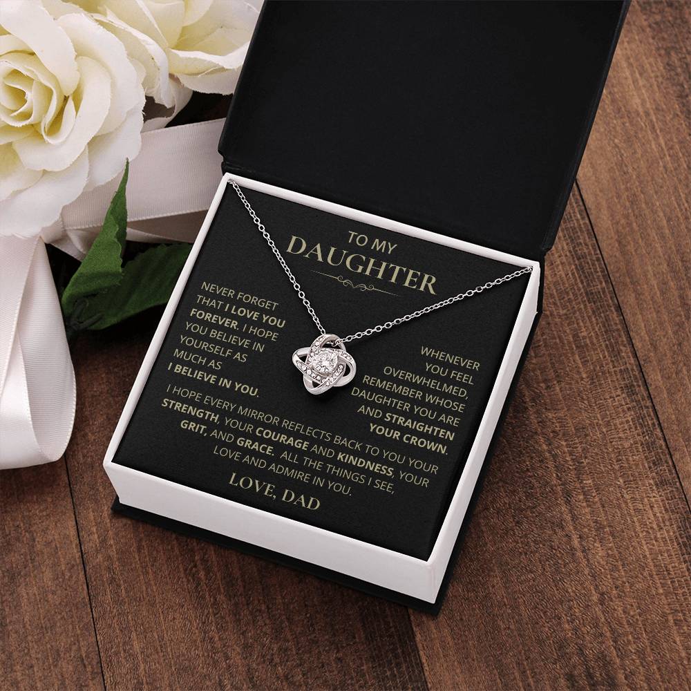 To My Daughter, Love Knot Necklace