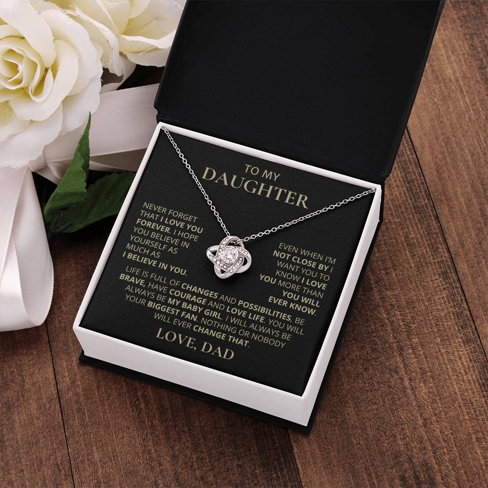 To My Daughter, Love Knot Necklace