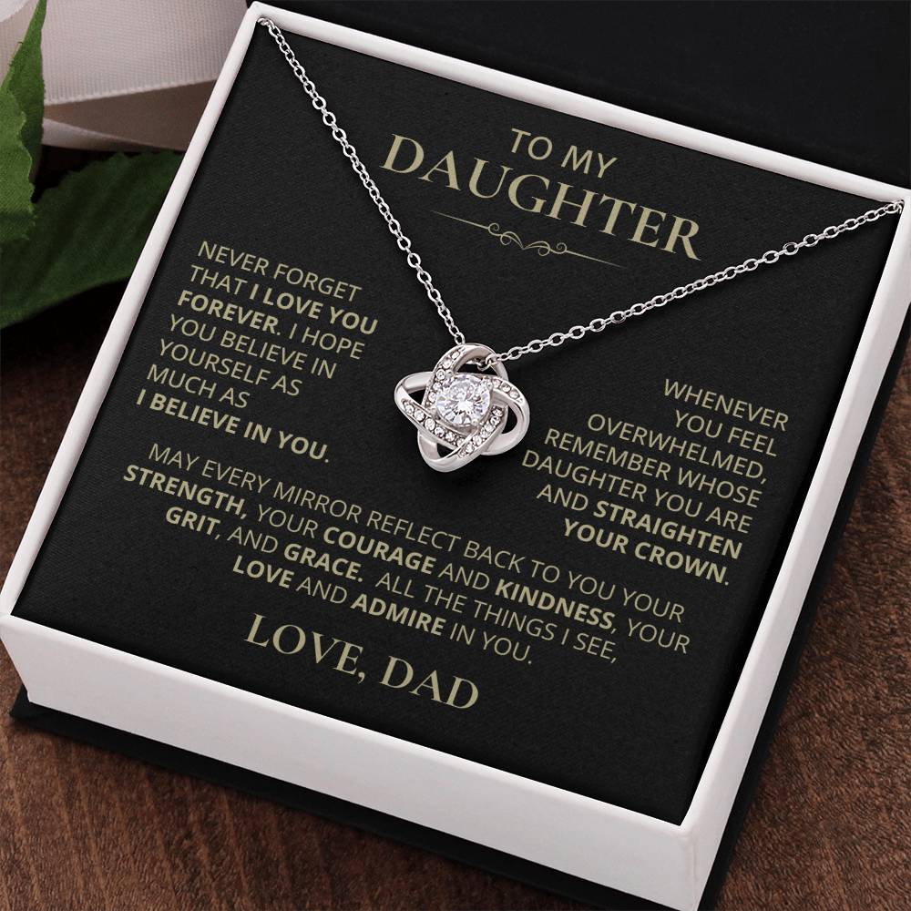 To My Daughter, Love Knot Necklace