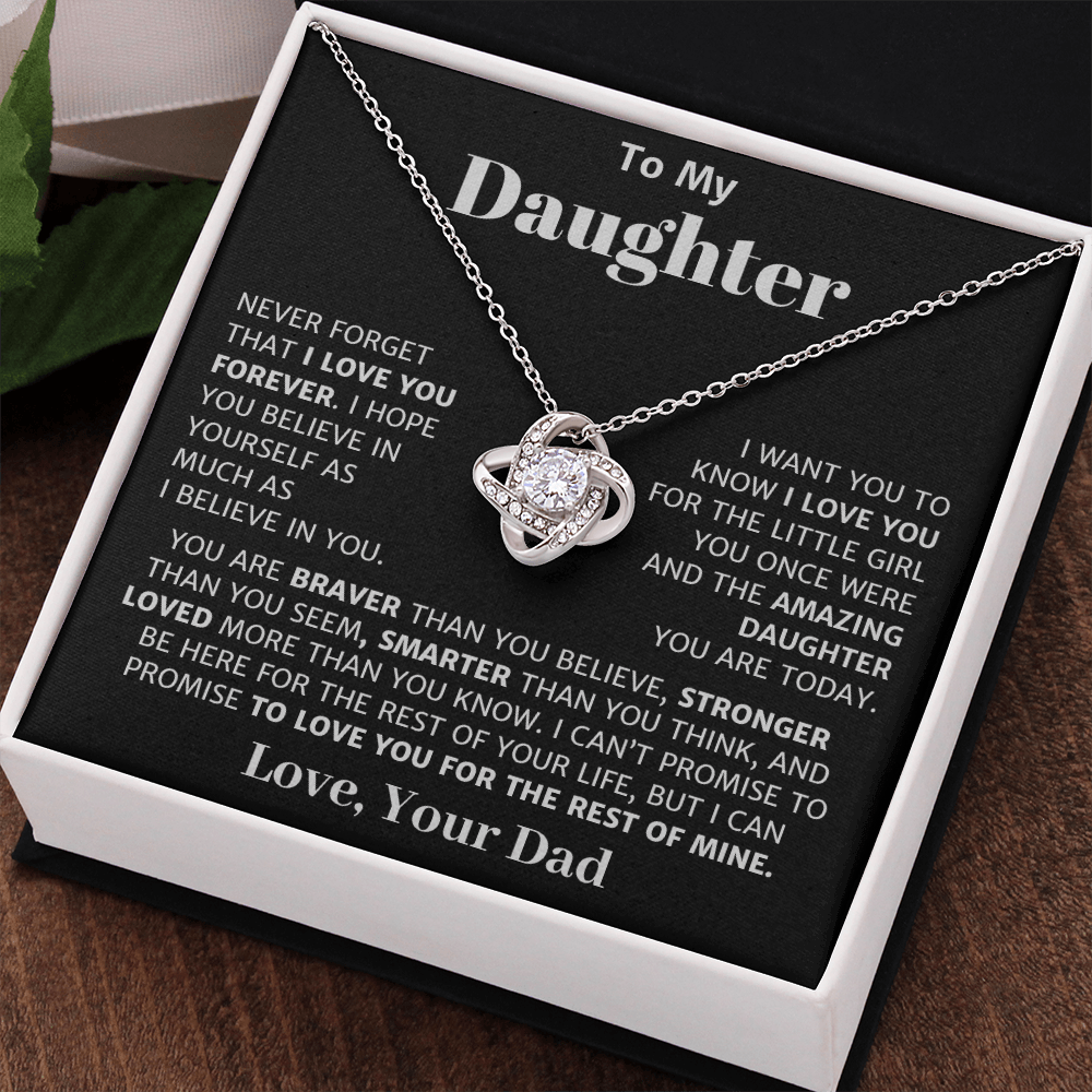 To My Daughter, Love Knot Necklace