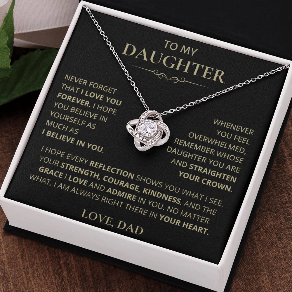 To My Daughter, Love Knot Necklace