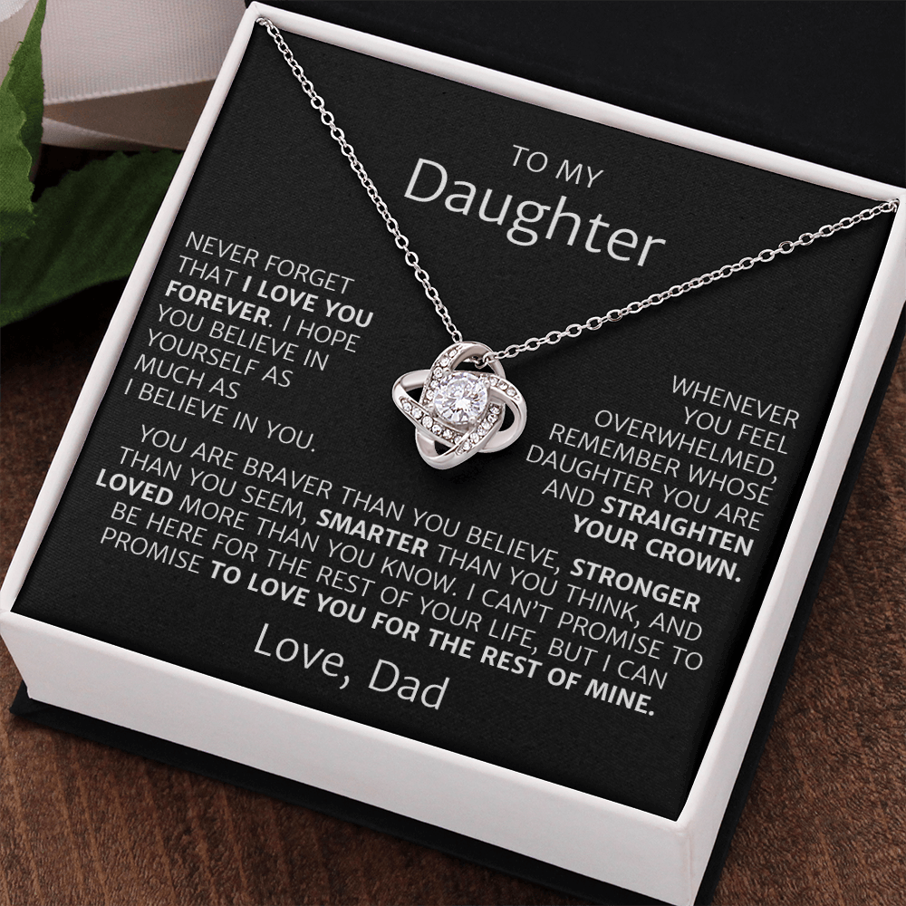 To My Daughter, Love Knot Necklace
