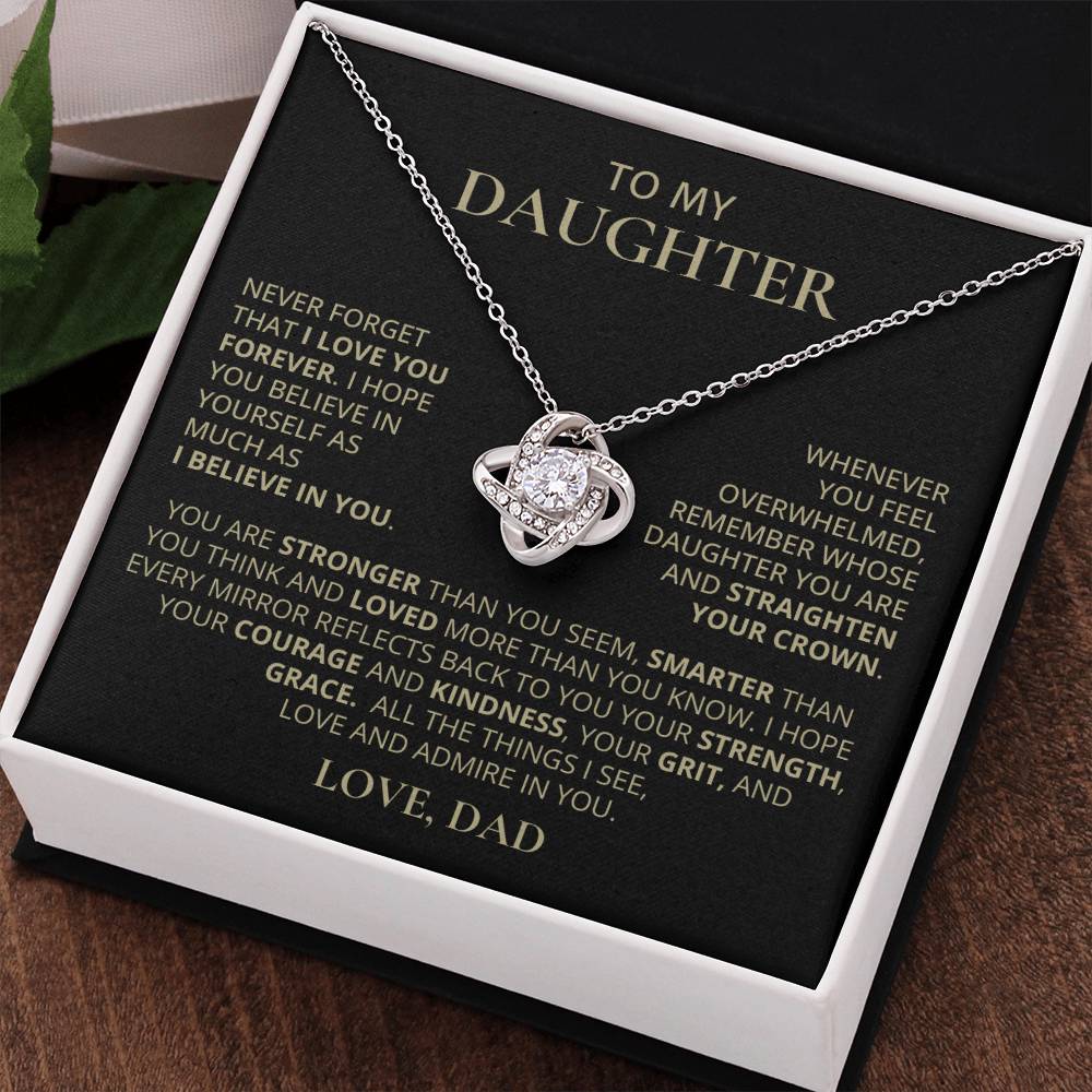 To My Daughter, Love Knot Necklace