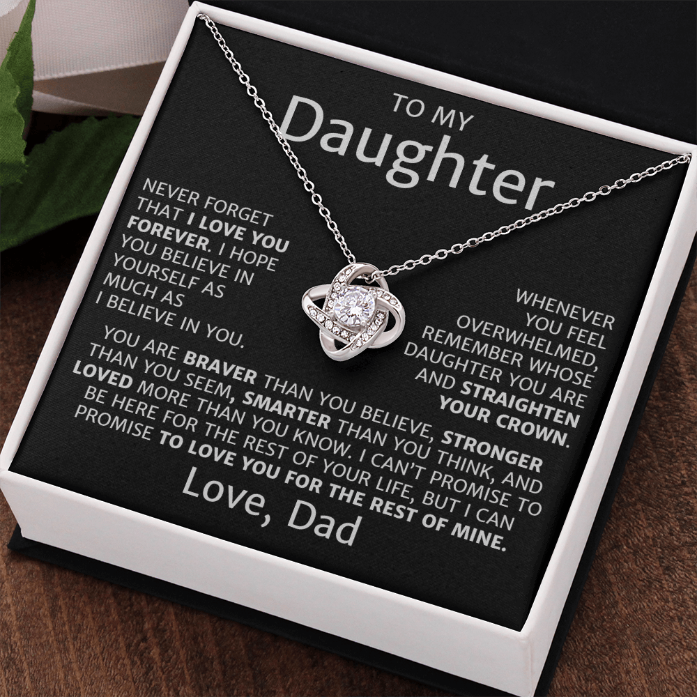 To My Daughter, Love Knot Necklace