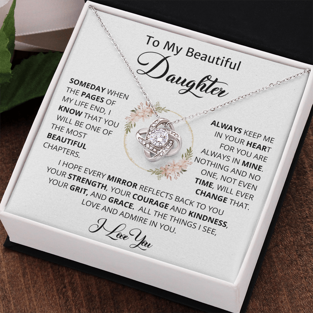 To My Beautiful Daughter, Love Knot Necklace