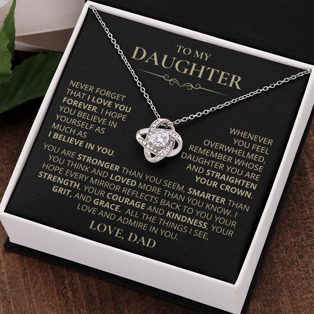 To My Daughter, Love Knot Necklace