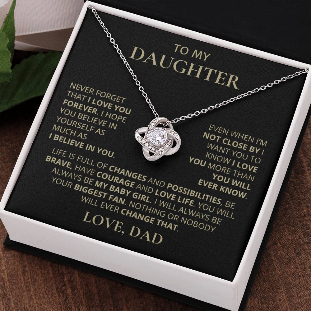 To My Daughter, Love Knot Necklace