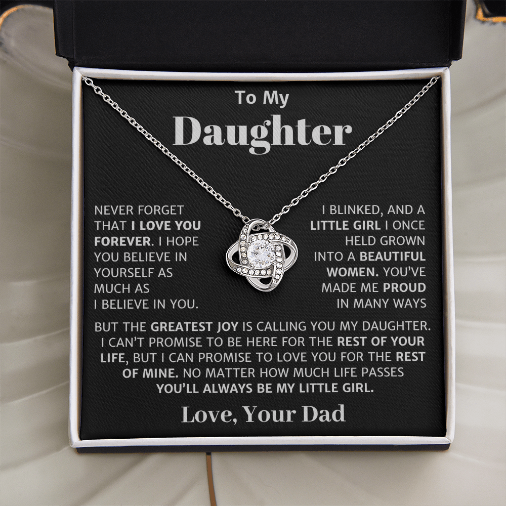To My Daughter, Love Knot Necklace