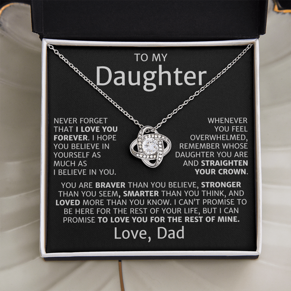 To My Daughter, Love Knot Necklace
