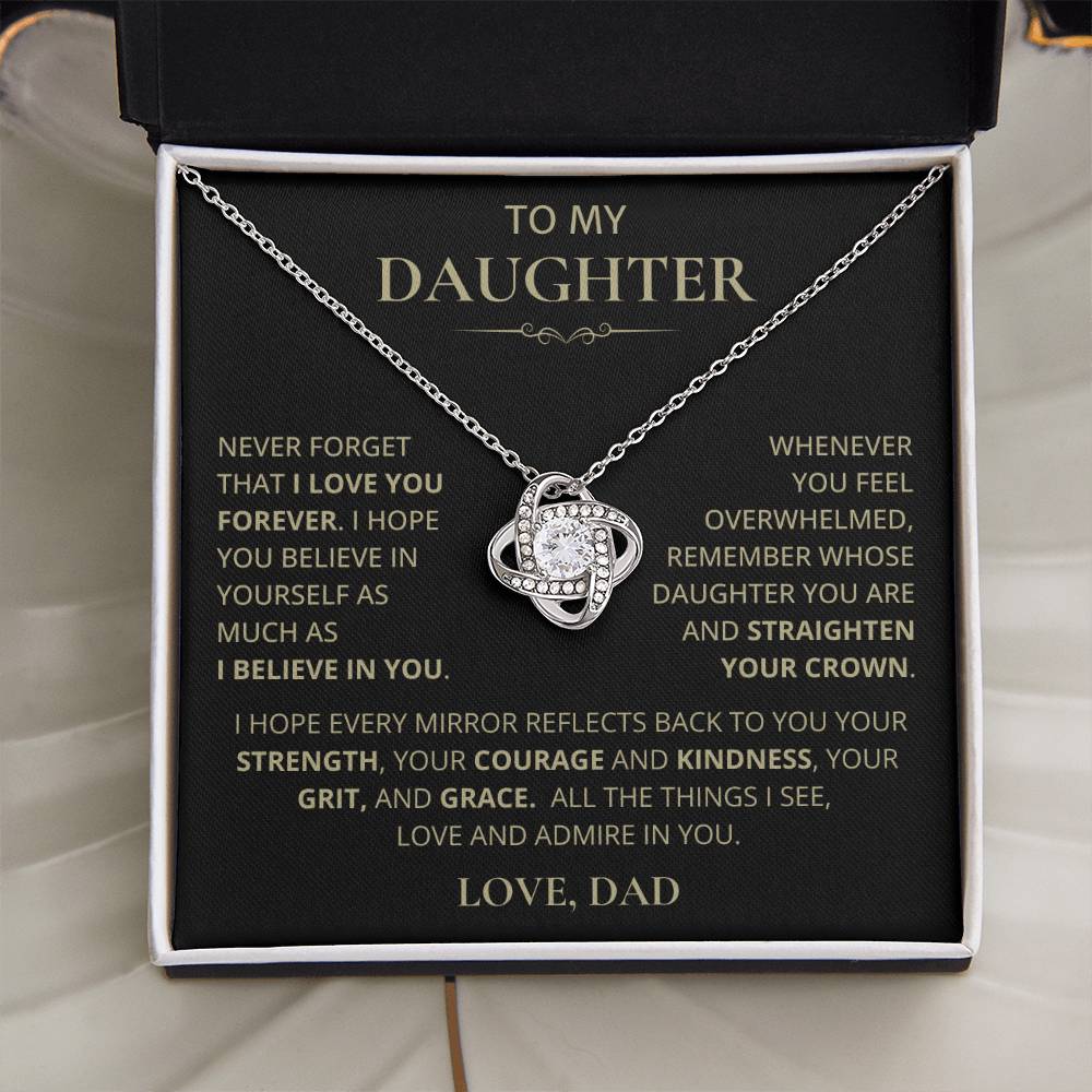 To My Daughter, Love Knot Necklace