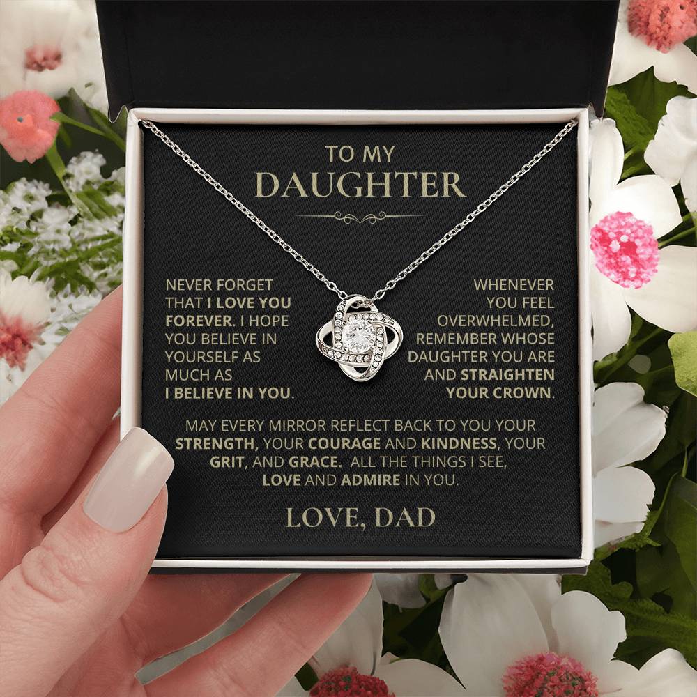 To My Daughter, Love Knot Necklace