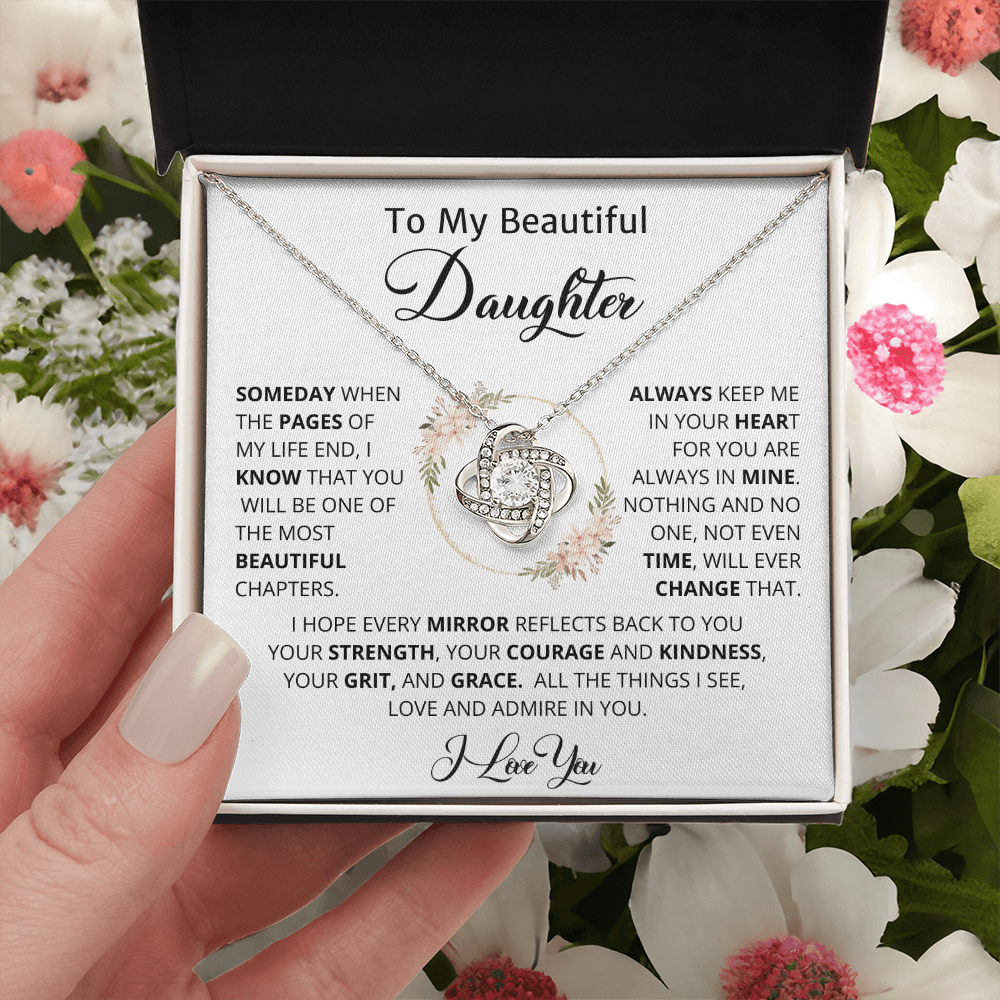 To My Beautiful Daughter, Love Knot Necklace