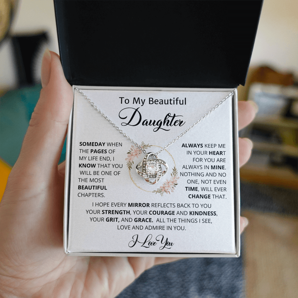 To My Beautiful Daughter, Love Knot Necklace