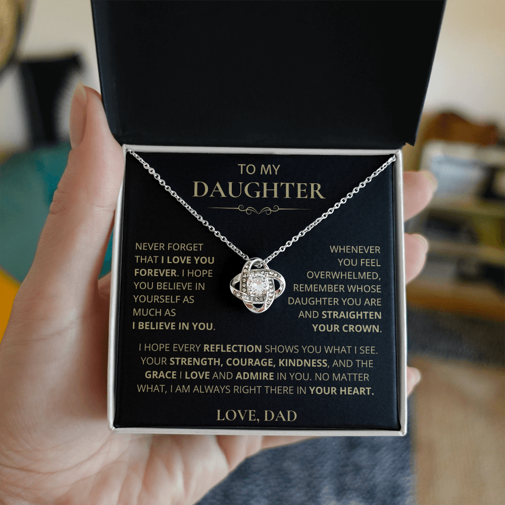 To My Daughter, Love Knot Necklace