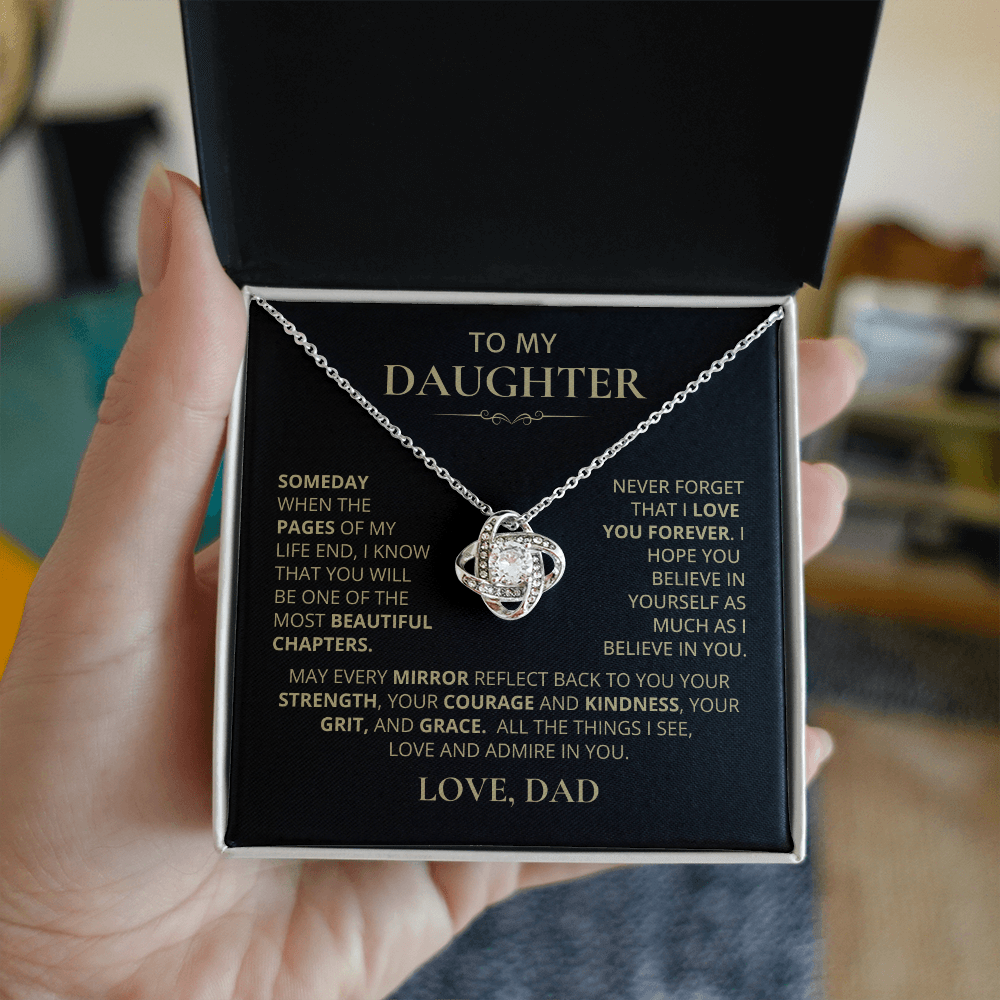 To My Daughter, Love Knot Necklace